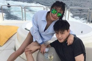 Kho Bin Kai with then-wife Kim Lim on a yacht